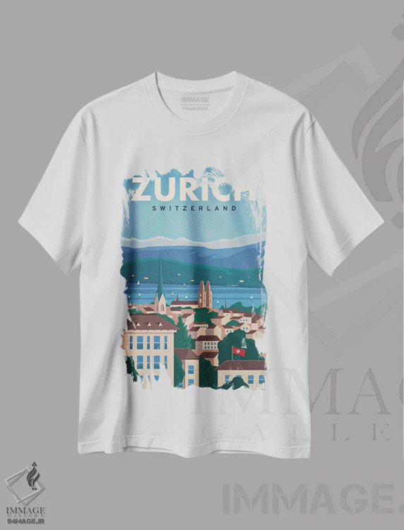 تیشرت سفید طرح دار زوریخ، دکور معاصر اثر ایدیااستورم استودیوز | immage.ir