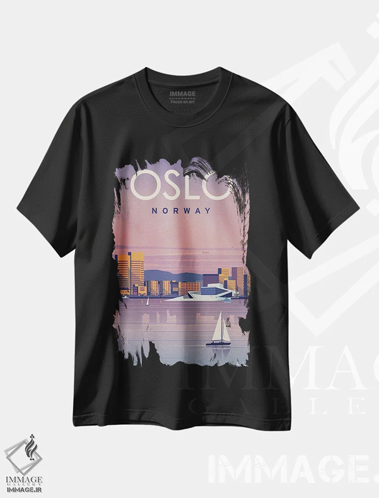 تیشرت مشکی طرح دار اسلو، دکور معاصر اثر ایدیااستورم استودیوز | فروشگاه ایماژ