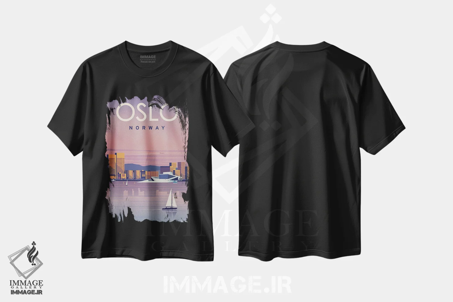 تیشرت مشکی طرح دار اسلو، دکور معاصر اثر ایدیااستورم استودیوز | فروشگاه ایماژ