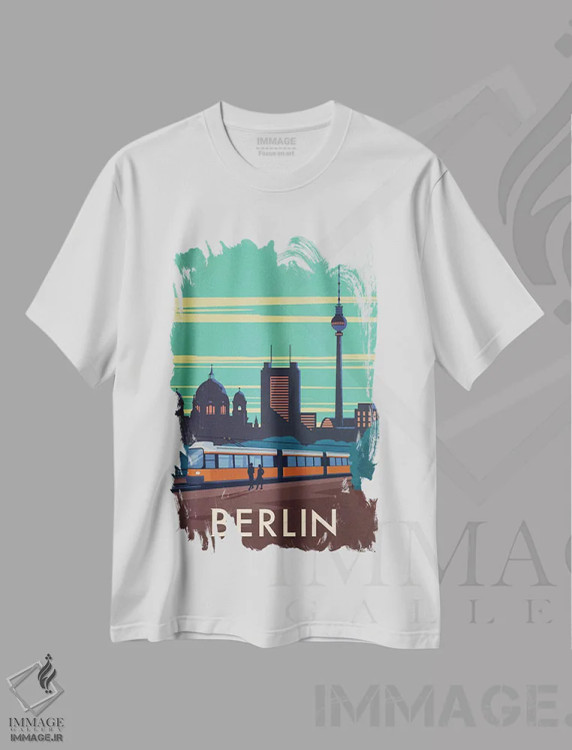 تیشرت سفید طرح دار برلین، دکور معاصر اثر ایدیااستورم استودیوز | immage.ir
