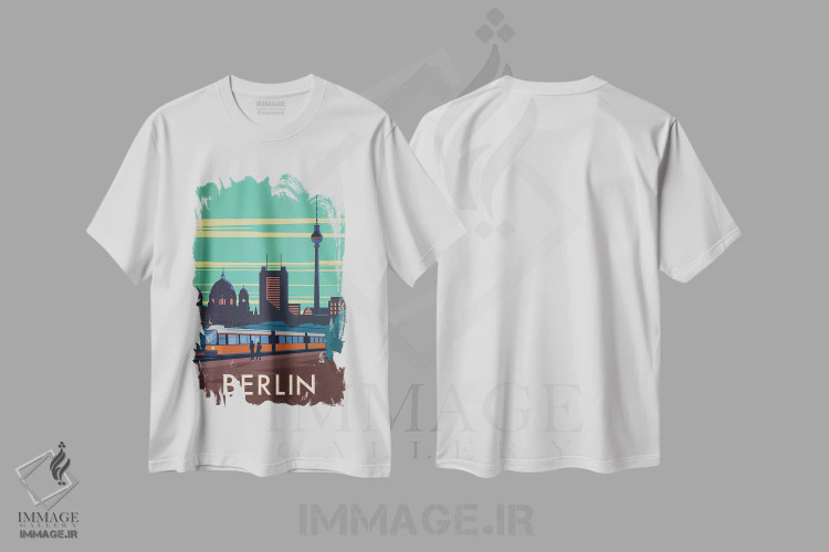 تیشرت سفید طرح دار برلین، دکور معاصر اثر ایدیااستورم استودیوز | immage.ir