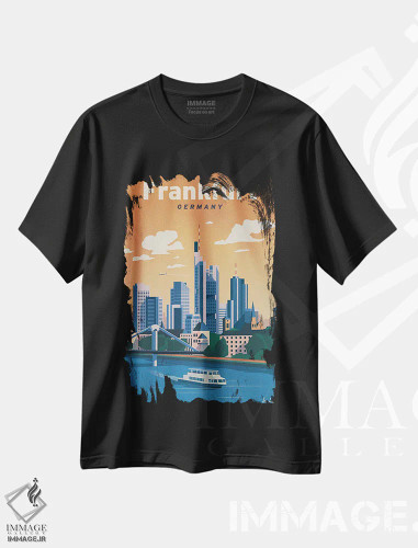 تیشرت مشکی طرح دار فرانکفورت، دکور معاصر اثر ایدیااستورم استودیوز | فروشگاه ایماژ