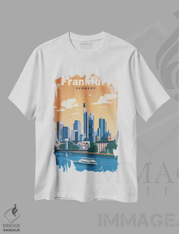 تیشرت سفید طرح دار فرانکفورت، دکور معاصر اثر ایدیااستورم استودیوز | immage.ir