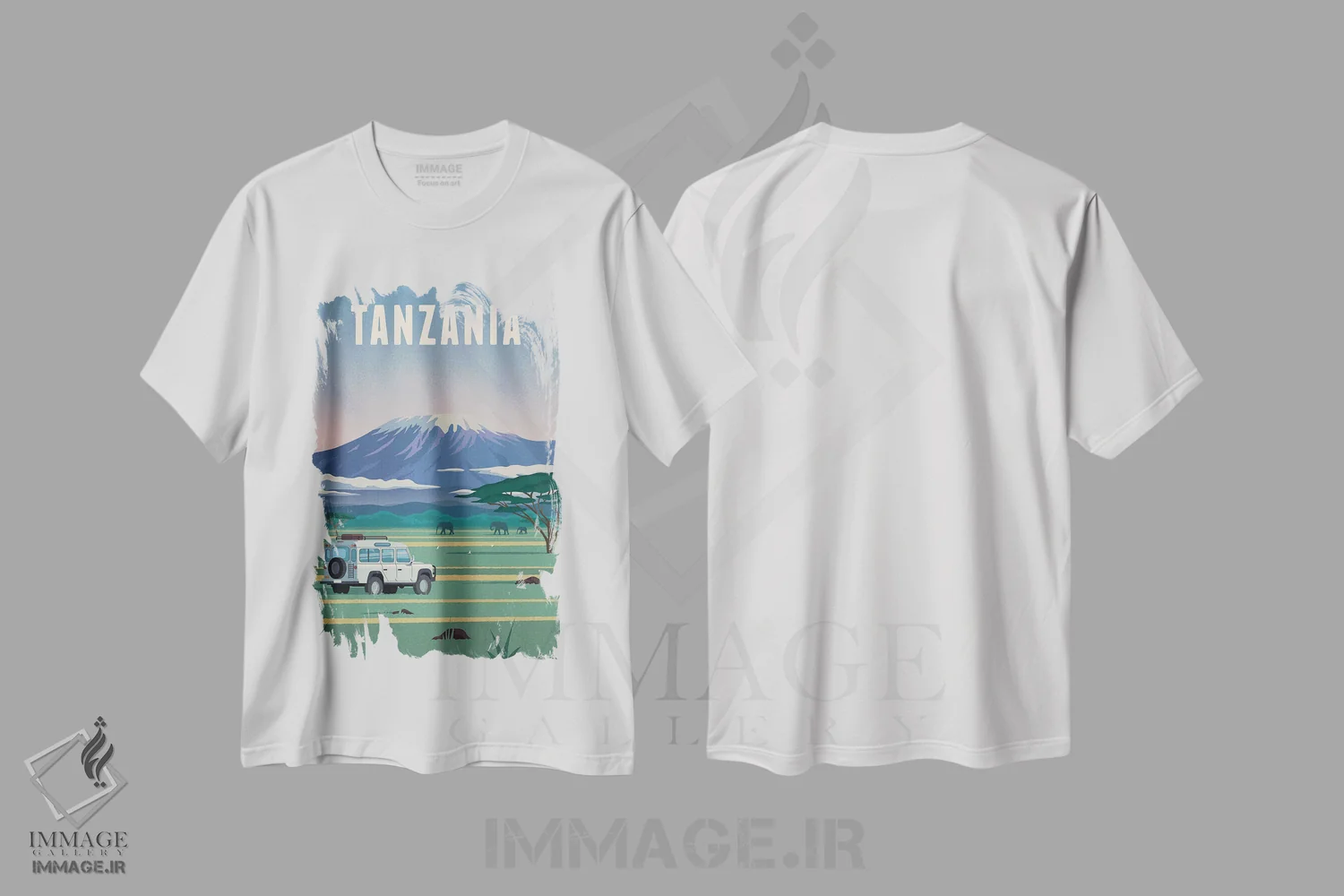 تیشرت سفید طرح دار تانزانیا، دکور معاصر اثر ایدیااستورم استودیوز | فروشگاه ایماژ