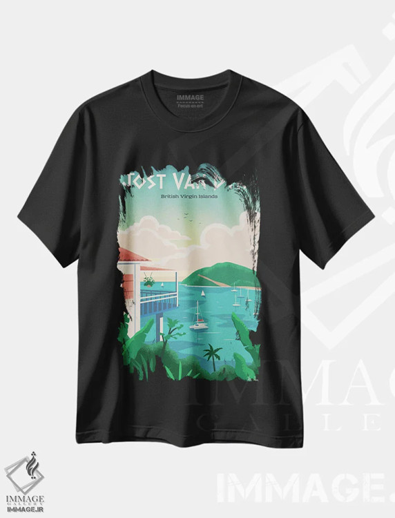 تیشرت مشکی طرح دار یوست ون دایک، دکور معاصر اثر ایدیااستورم استودیوز | فروشگاه ایماژ