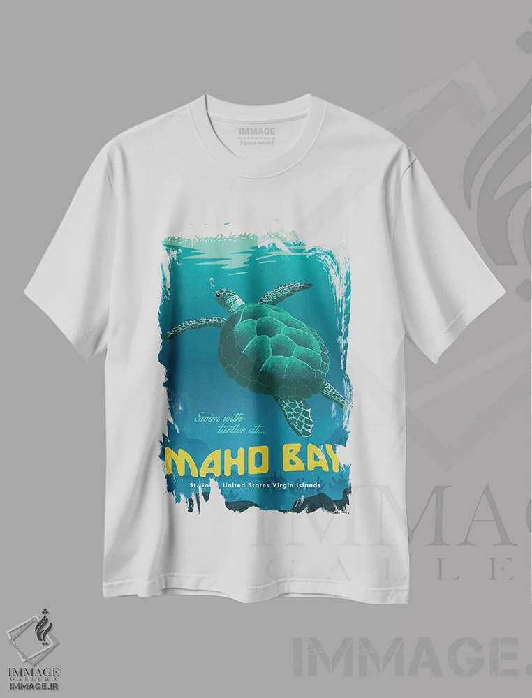 تیشرت سفید طرح دار خلیج ماهو، دکور معاصر اثر ایدیااستورم استودیوز | immage.ir
