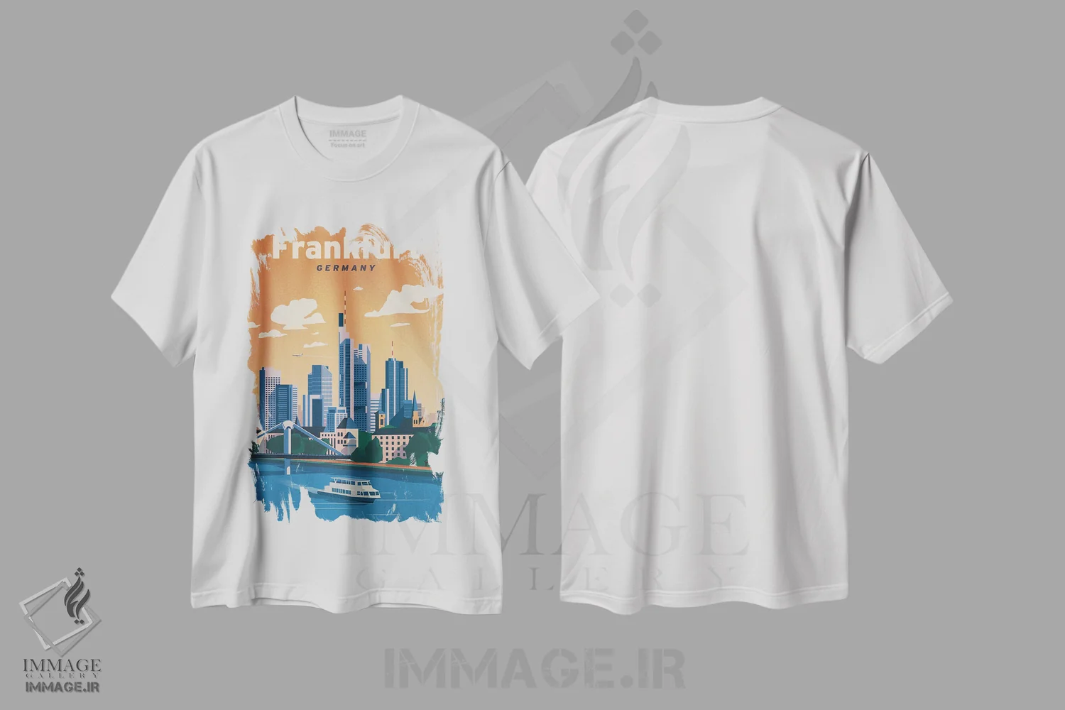 تیشرت سفید طرح دار فرانکفورت، دکور معاصر اثر ایدیااستورم استودیوز | immage.ir