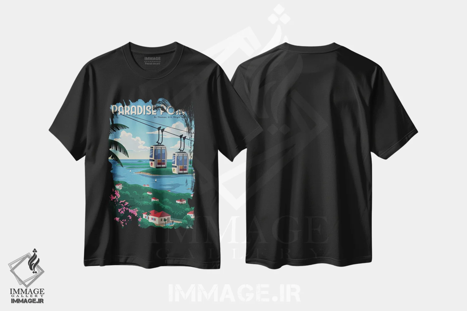 تیشرت مشکی طرح دار نقطهٔ بهشت، دکور معاصر اثر ایدیااستورم استودیوز | immage.ir