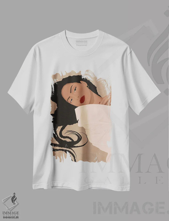 تیشرت سفید طرح دار آلکسا، هنر آمریکایی آفریقایی تبار اثر ایتس فانی هو | فروشگاه ایماژ
