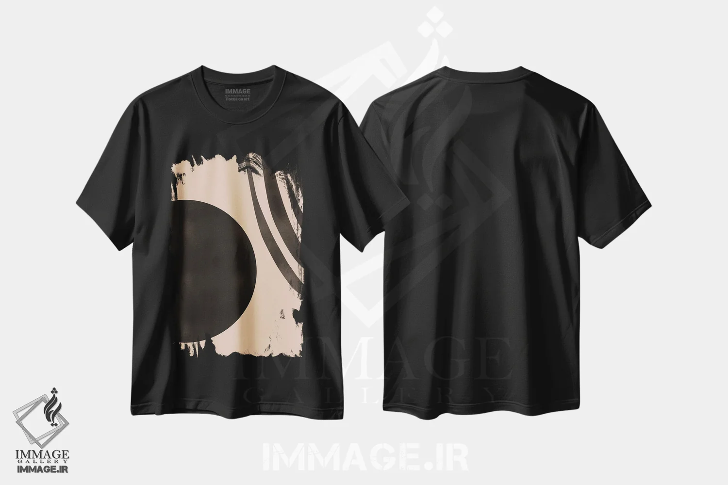 تیشرت مشکی طرح دار حلقه های تیره دور چشم اثر ایتس فانی هو | immage.ir