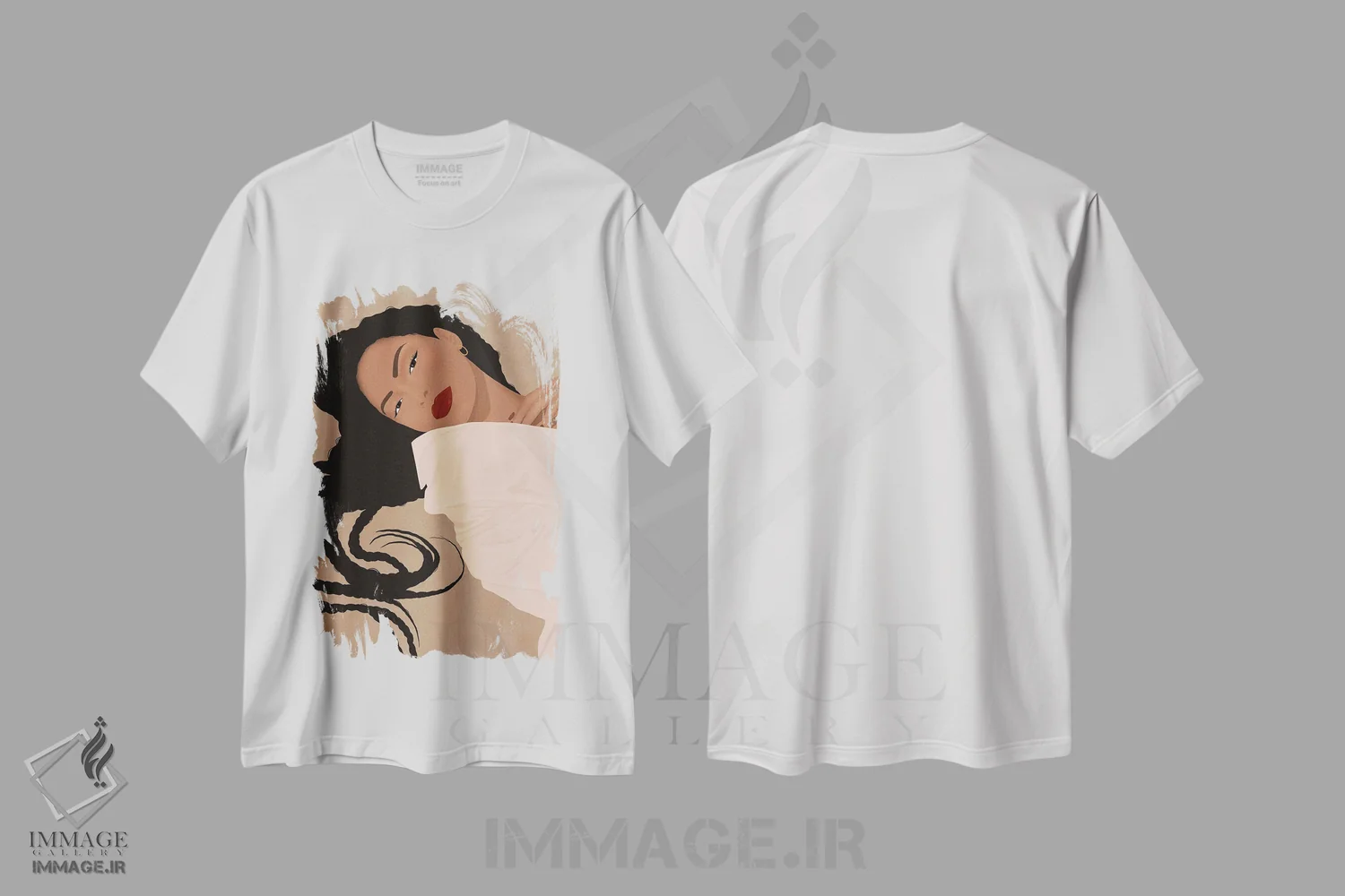 تیشرت سفید طرح دار آلکسا، هنر آمریکایی آفریقایی تبار اثر ایتس فانی هو | فروشگاه ایماژ