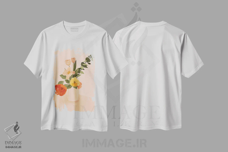 تیشرت سفید طرح دار دسته گل، تزئینی اثر ایتس فانی هو | immage.ir