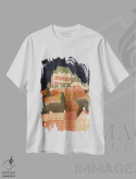تیشرت سفید طرح دار کاخ فرونتنک، تزئینی اثر ایتس فانی هو | فروشگاه ایماژ