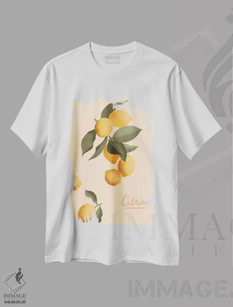 تیشرت سفید طرح دار لیمو ترش، تزئینی اثر ایتس فانی هو | immage.ir