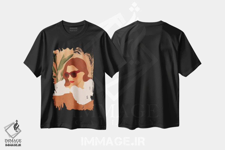 تیشرت مشکی طرح دار کورتنی، تزئینی اثر ایتس فانی هو | فروشگاه ایماژ