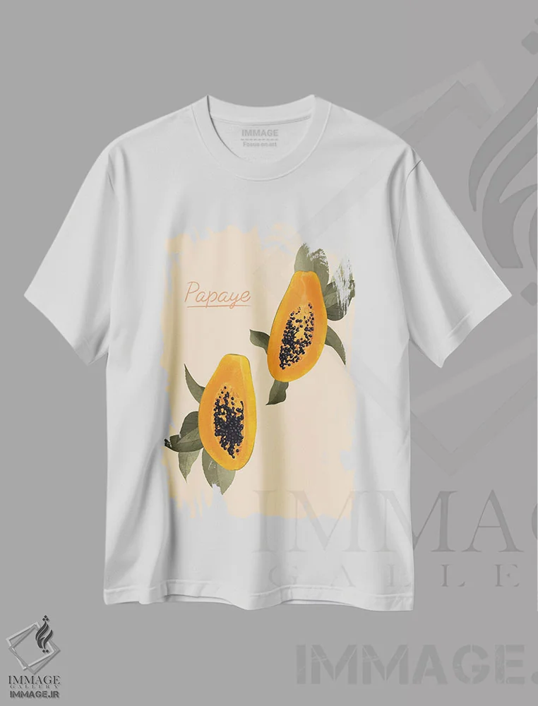 تیشرت سفید طرح دار پاپایا، تزئینی اثر ایتس فانی هو | immage.ir