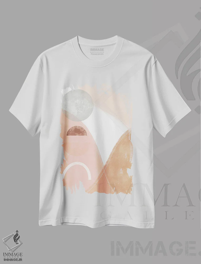 تیشرت سفید طرح دار اشکال پاستلی اثر ایتس فانی هو | immage.ir