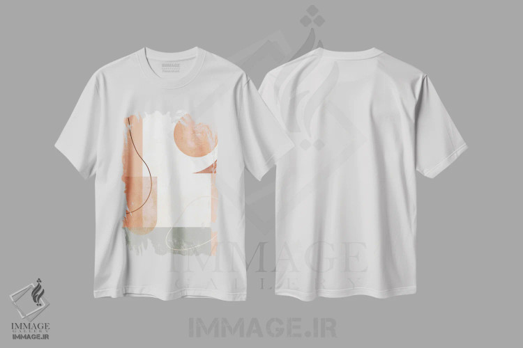 تیشرت سفید طرح دار اشکال抽象ی اثر ایتس فانی هو | فروشگاه ایماژ