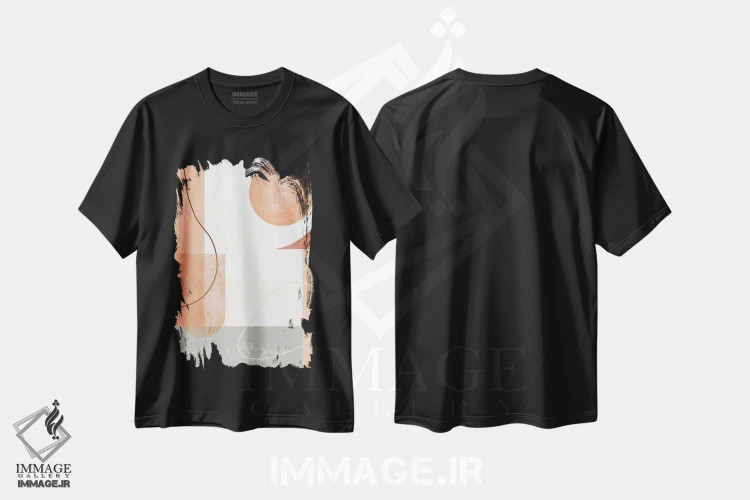 تیشرت مشکی طرح دار اشکال抽象ی اثر ایتس فانی هو | immage.ir