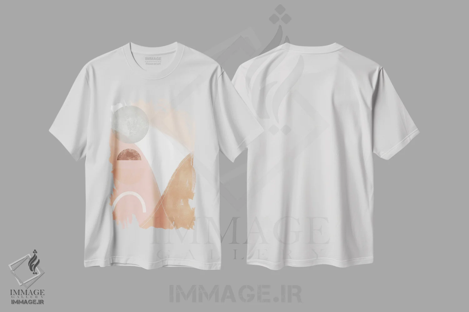 تیشرت سفید طرح دار اشکال پاستلی اثر ایتس فانی هو | immage.ir