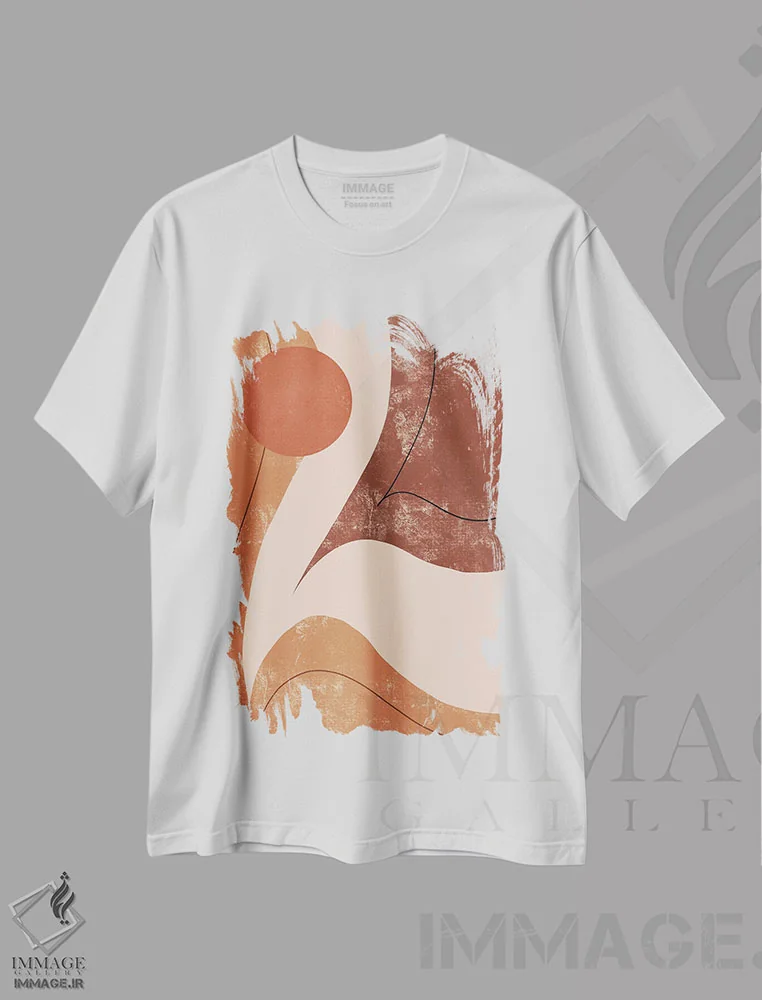 تیشرت سفید طرح دار اشکال抽象ی ۲، آبستره اثر ایتس فانی هو | immage.ir