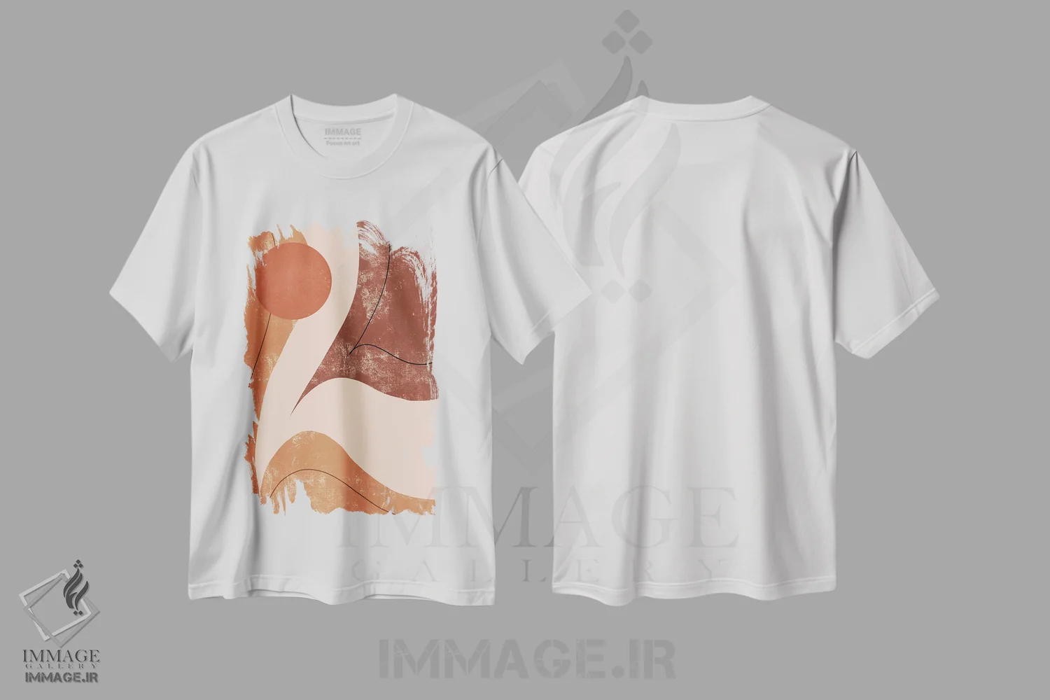 تیشرت سفید طرح دار اشکال抽象ی ۲، آبستره اثر ایتس فانی هو | immage.ir