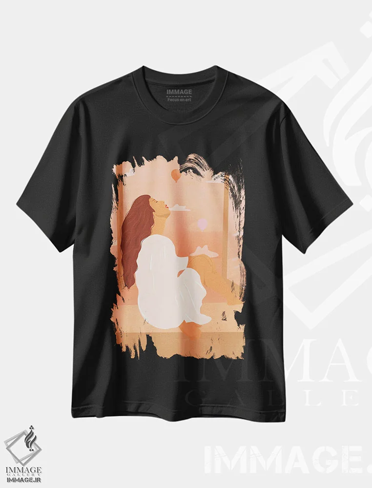 تیشرت مشکی طرح دار نائومی، تزئینی اثر ایتس فانی هو | فروشگاه ایماژ