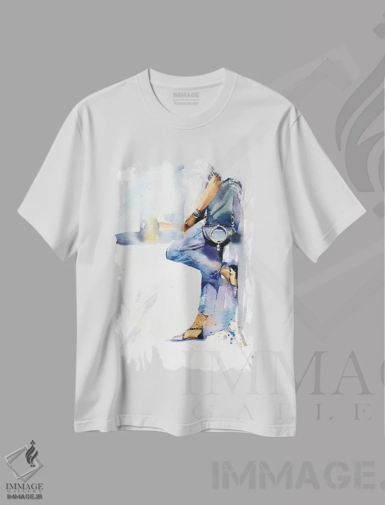 تیشرت سفید طرح دار در حال قدم زدن، دکور معاصر اثر مارینا ایگناتووا | immage.ir
