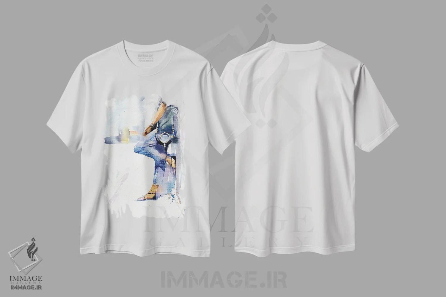 تیشرت سفید طرح دار در حال قدم زدن، دکور معاصر اثر مارینا ایگناتووا | immage.ir