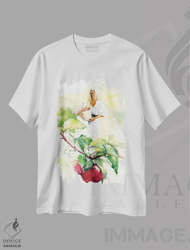 تیشرت سفید طرح دار تابستان، تزئینی اثر مارینا ایگناتووا | فروشگاه ایماژ