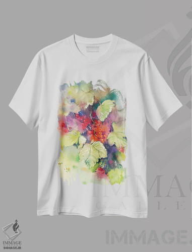 تیشرت سفید طرح دار قره قات قرمز، تزئینی اثر مارینا ایگناتووا | فروشگاه ایماژ