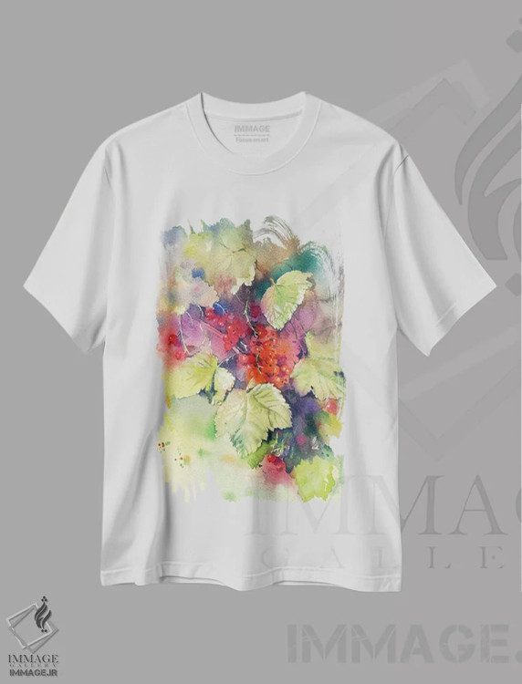تیشرت سفید طرح دار قره قات قرمز، تزئینی اثر مارینا ایگناتووا | فروشگاه ایماژ