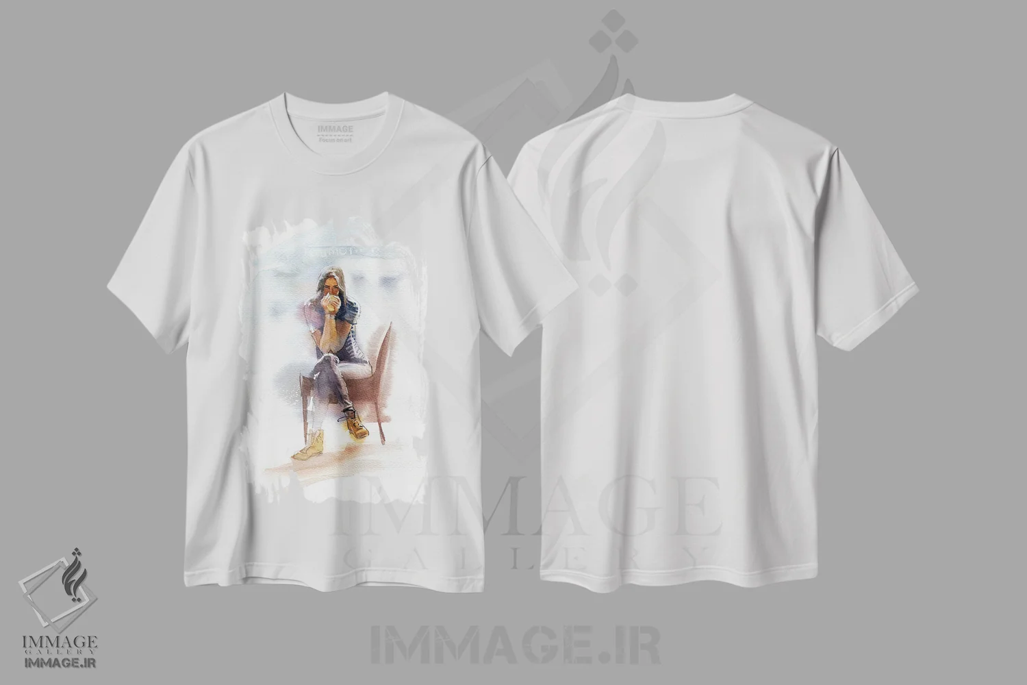 تیشرت سفید طرح دار قهوه داغ، دکور معاصر اثر مارینا ایگناتووا | immage.ir