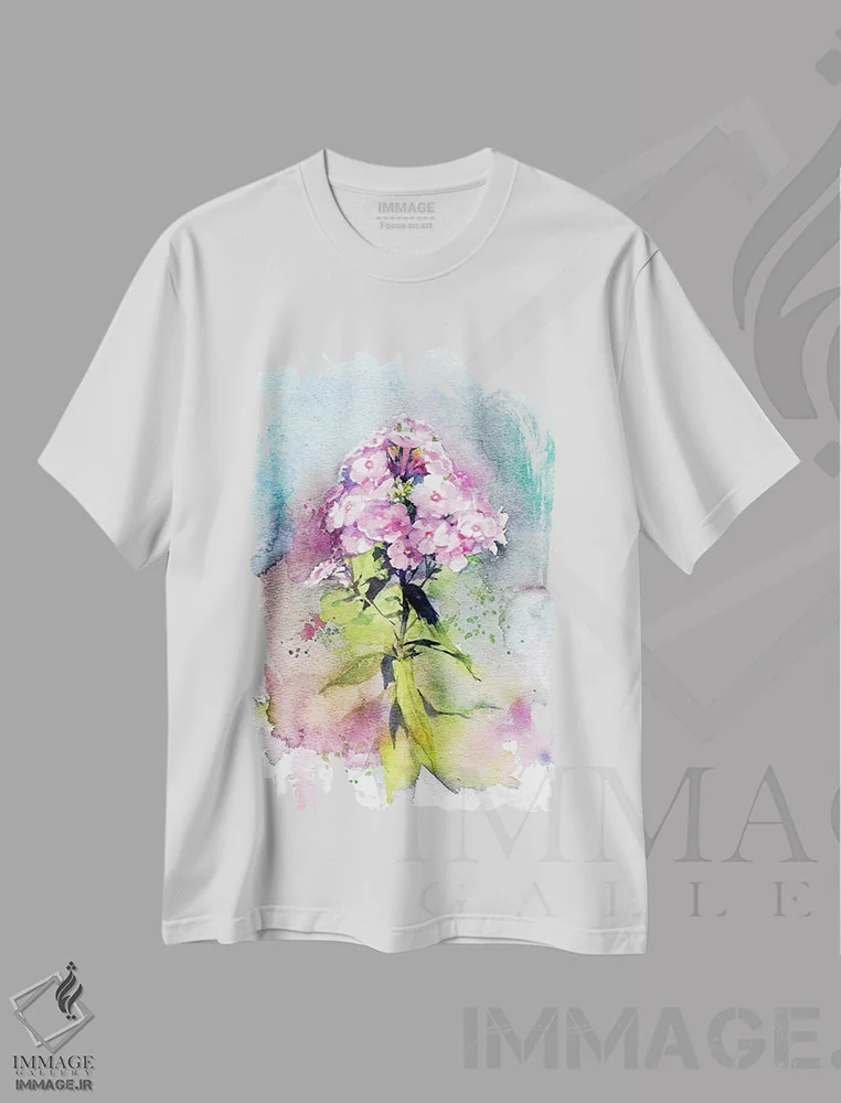 تیشرت سفید طرح دار فلوکس، دکور معاصر اثر مارینا ایگناتووا | immage.ir