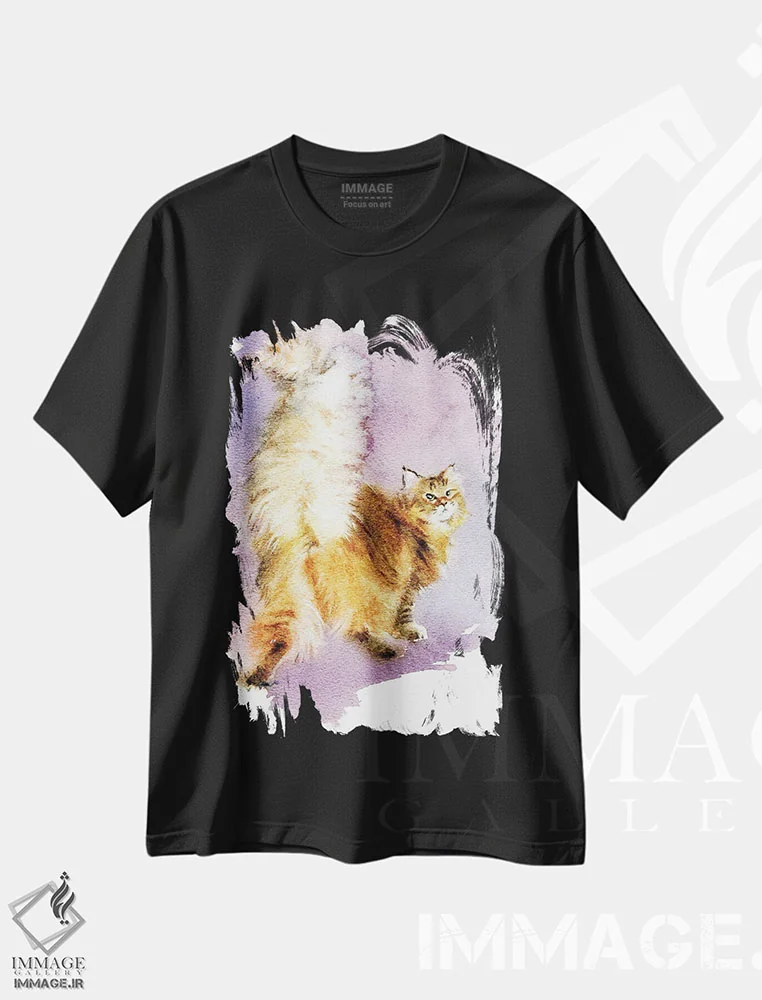 تیشرت مشکی طرح دار دم زیبا، دکور معاصر اثر مارینا ایگناتووا | immage.ir