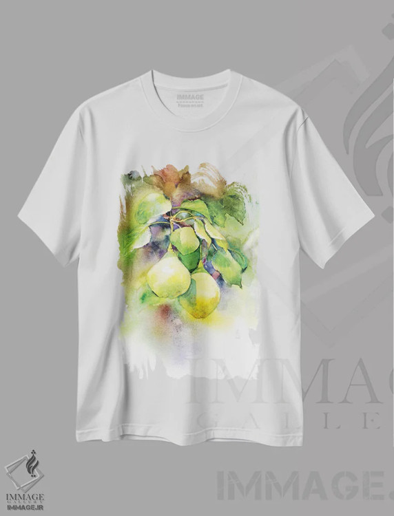 تیشرت سفید طرح دار گلابی ها، دکور معاصر اثر مارینا ایگناتووا | immage.ir
