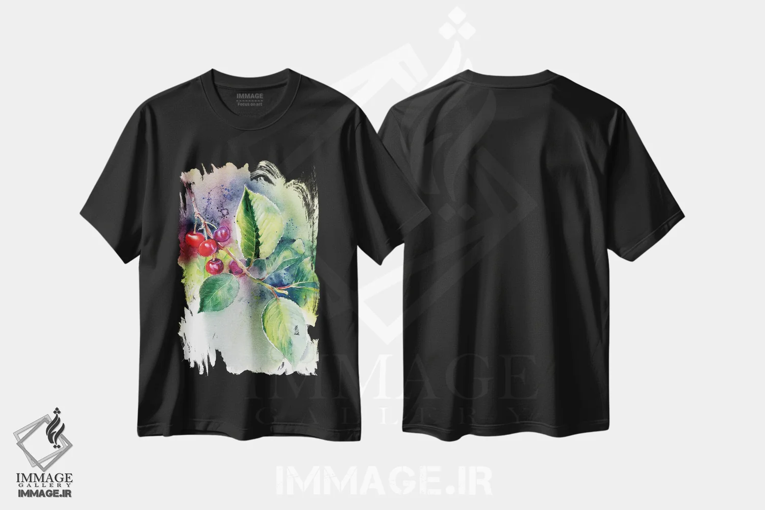 تیشرت مشکی طرح دار گیلاس، دکور معاصر اثر مارینا ایگناتووا | immage.ir