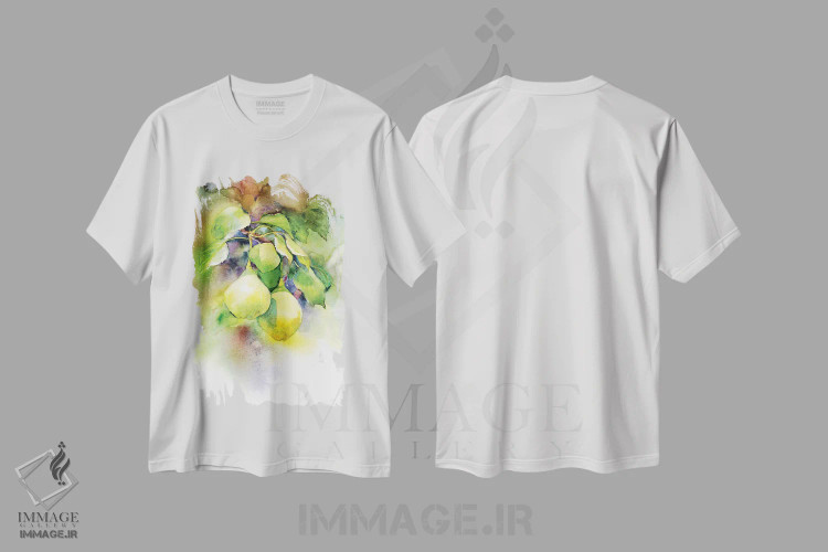 تیشرت سفید طرح دار گلابی ها، دکور معاصر اثر مارینا ایگناتووا | immage.ir