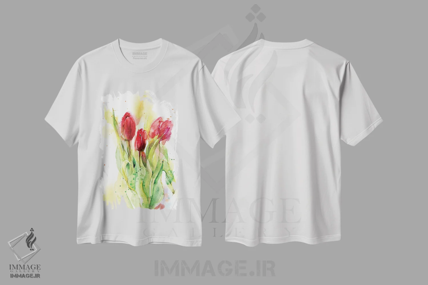 تیشرت سفید طرح دار لاله های قرمز، دکور معاصر اثر مارینا ایگناتووا | immage.ir