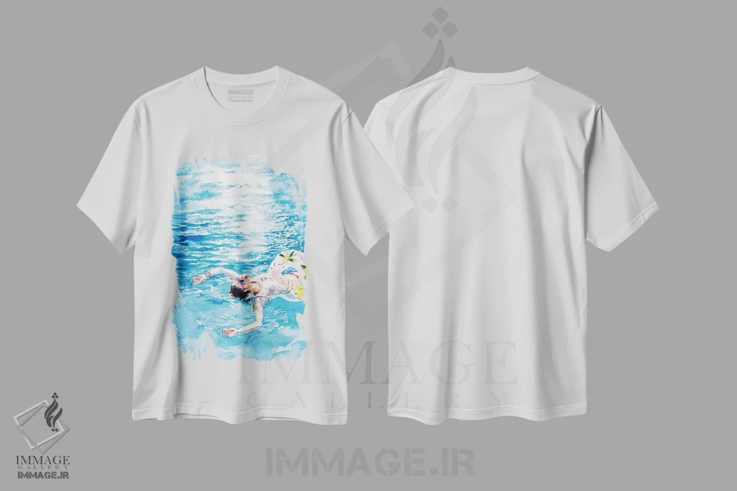 تیشرت سفید طرح دار روی آب، دکور ساحلی اثر مارینا ایگناتووا | immage.ir