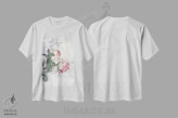 تیشرت سفید طرح دار گل های رز، دکور معاصر اثر مارینا ایگناتووا | فروشگاه ایماژ