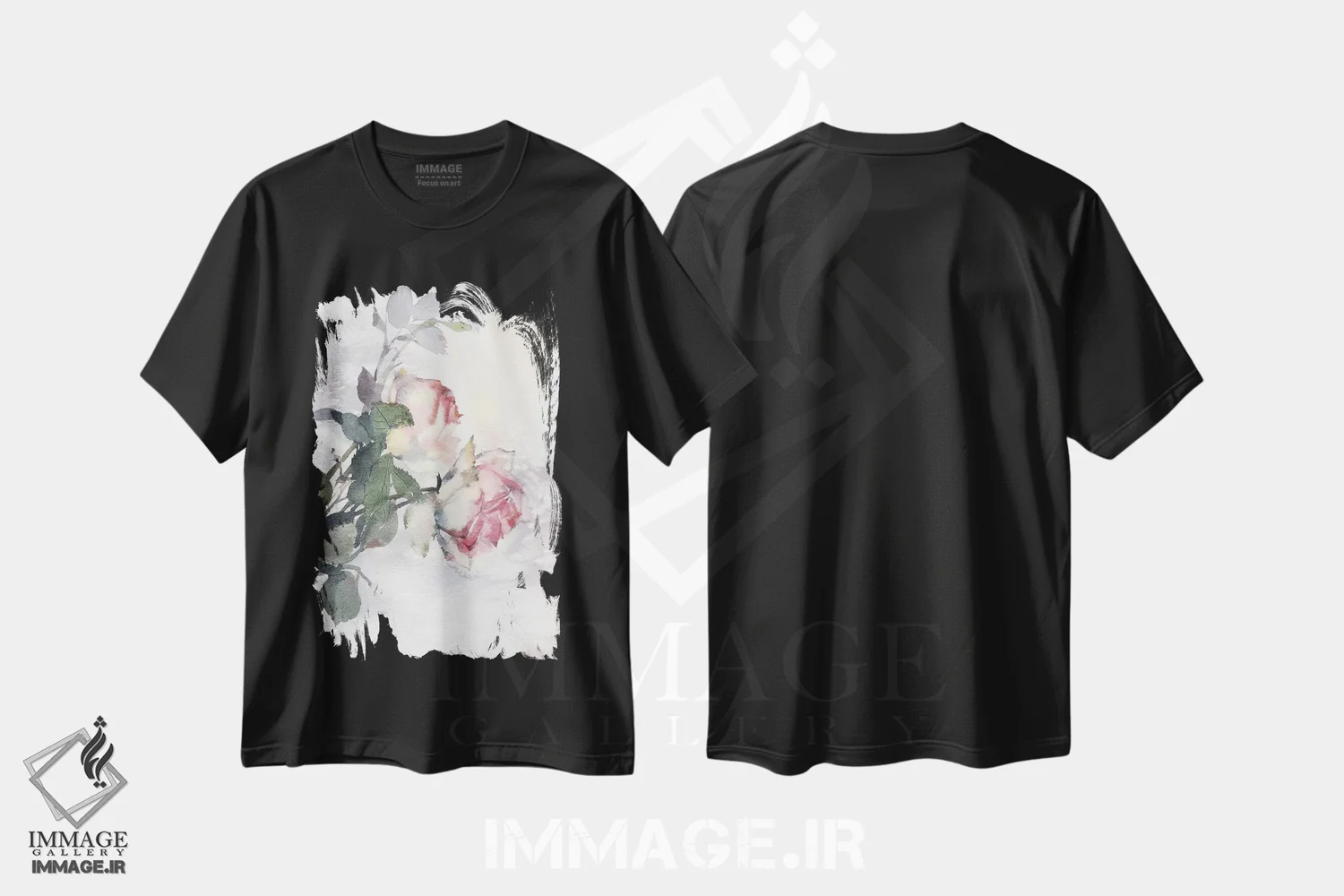 تیشرت مشکی طرح دار گل های رز، دکور معاصر اثر مارینا ایگناتووا | immage.ir