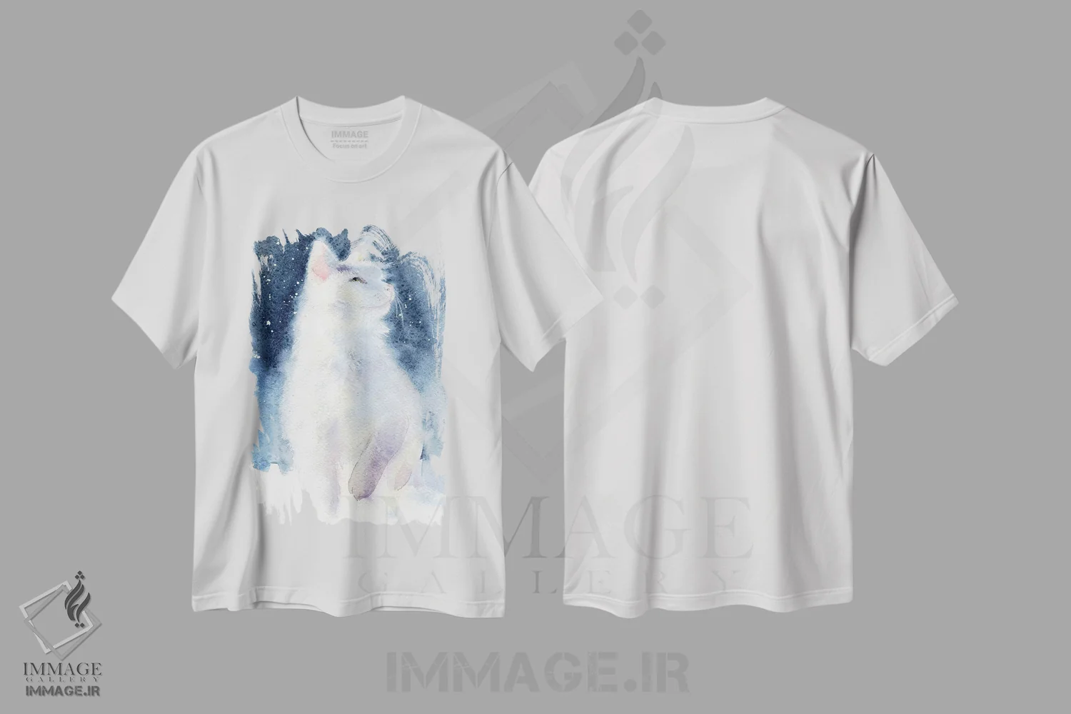 تیشرت سفید طرح دار بچه گربه سفید II، دکور معاصر اثر مارینا ایگناتووا | immage.ir