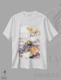 تیشرت سفید طرح دار اندوه پاییزی، دکور کلبه و لژ اثر مارینا ایگناتووا | فروشگاه ایماژ