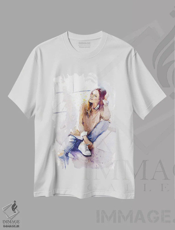 تیشرت سفید طرح دار احساس خوب، مدیوم اثر مارینا ایگناتووا | فروشگاه ایماژ