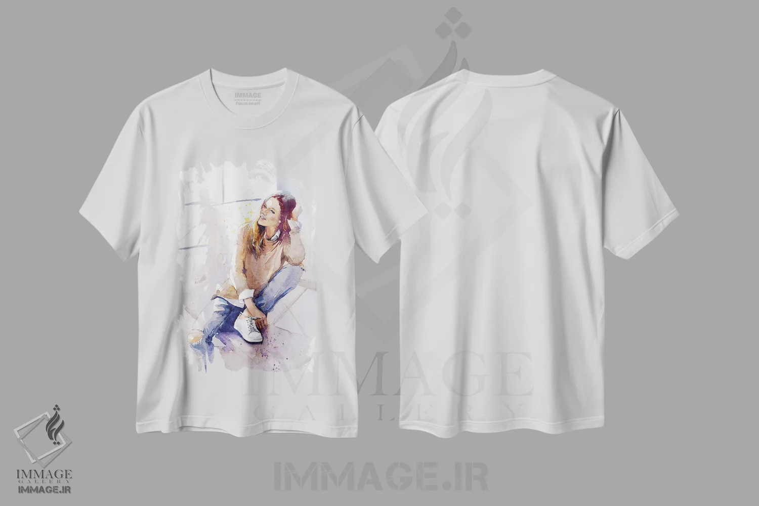 تیشرت سفید طرح دار احساس خوب، مدیوم اثر مارینا ایگناتووا | فروشگاه ایماژ