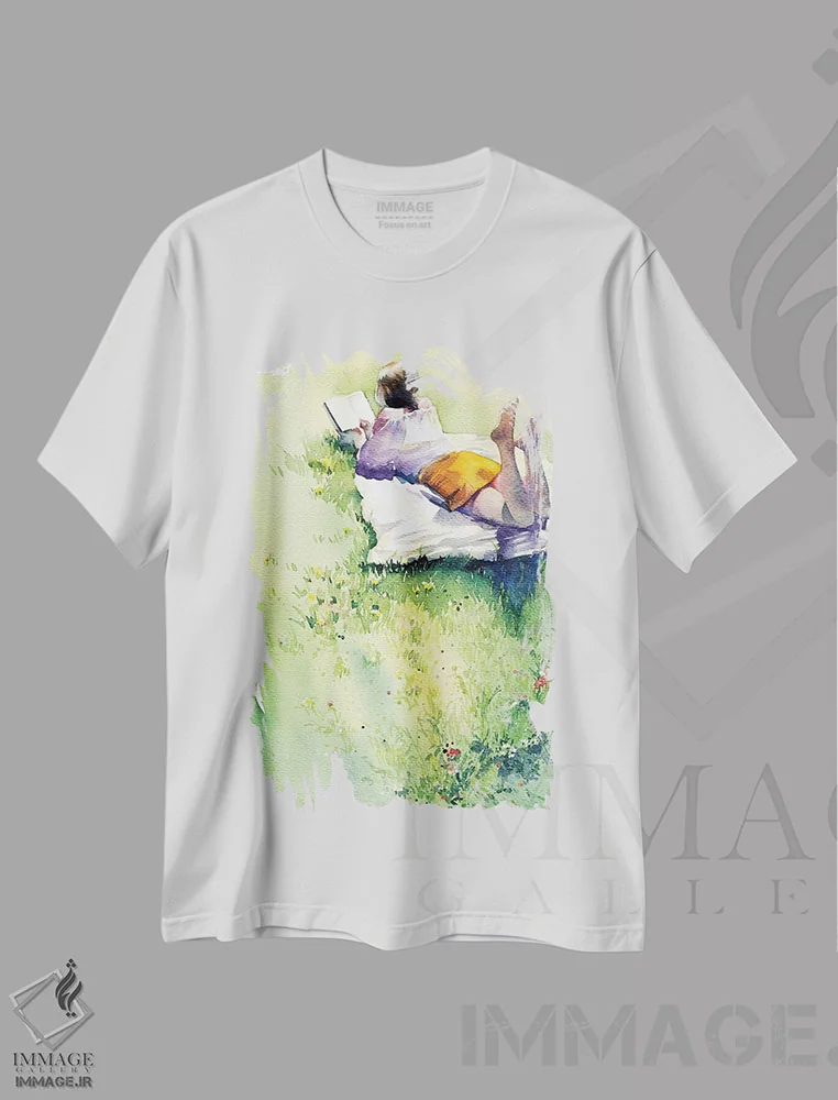 تیشرت سفید طرح دار عصر تابستانی، مدیوم اثر مارینا ایگناتووا | immage.ir