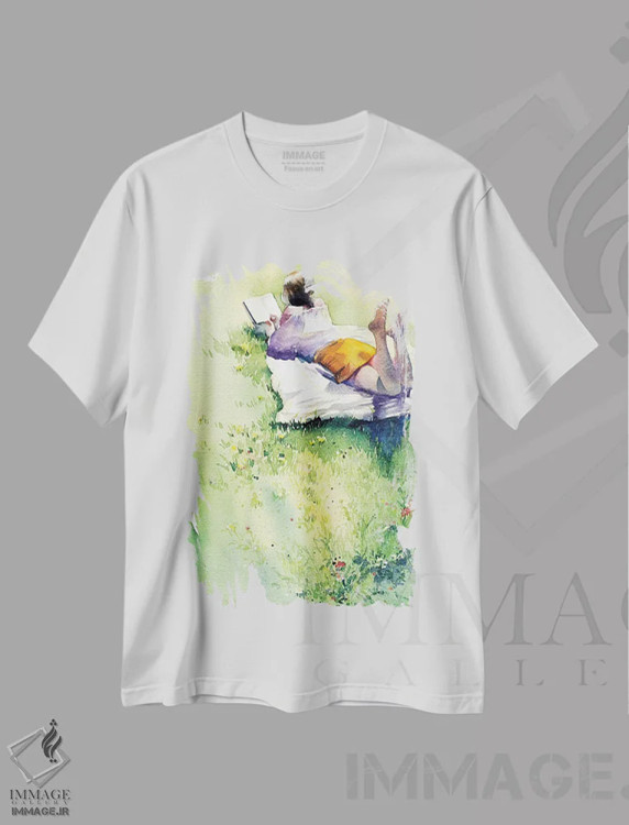تیشرت سفید طرح دار عصر تابستانی، مدیوم اثر مارینا ایگناتووا | immage.ir