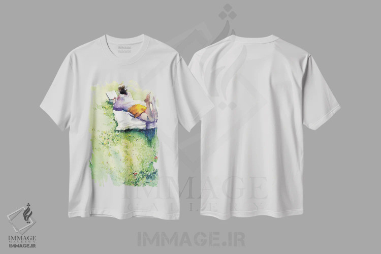 تیشرت سفید طرح دار عصر تابستانی، مدیوم اثر مارینا ایگناتووا | immage.ir