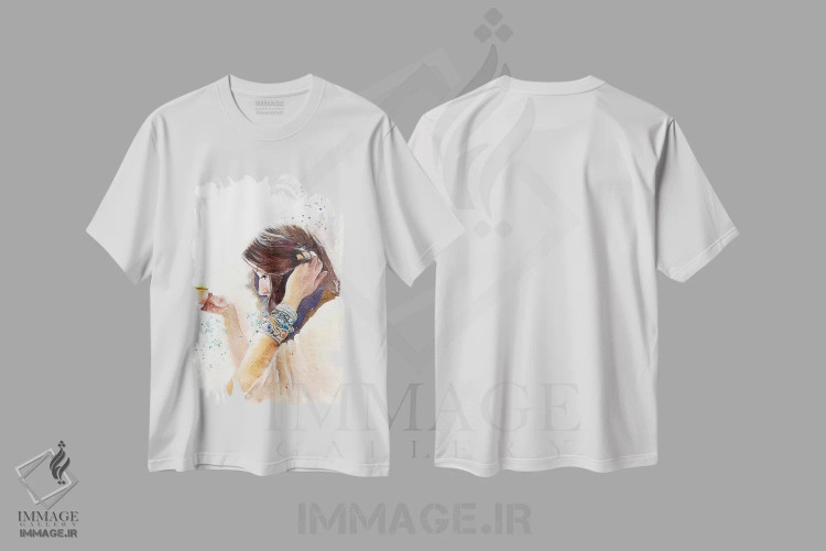 تیشرت سفید طرح دار لحظه، مدیوم اثر مارینا ایگناتووا | فروشگاه ایماژ